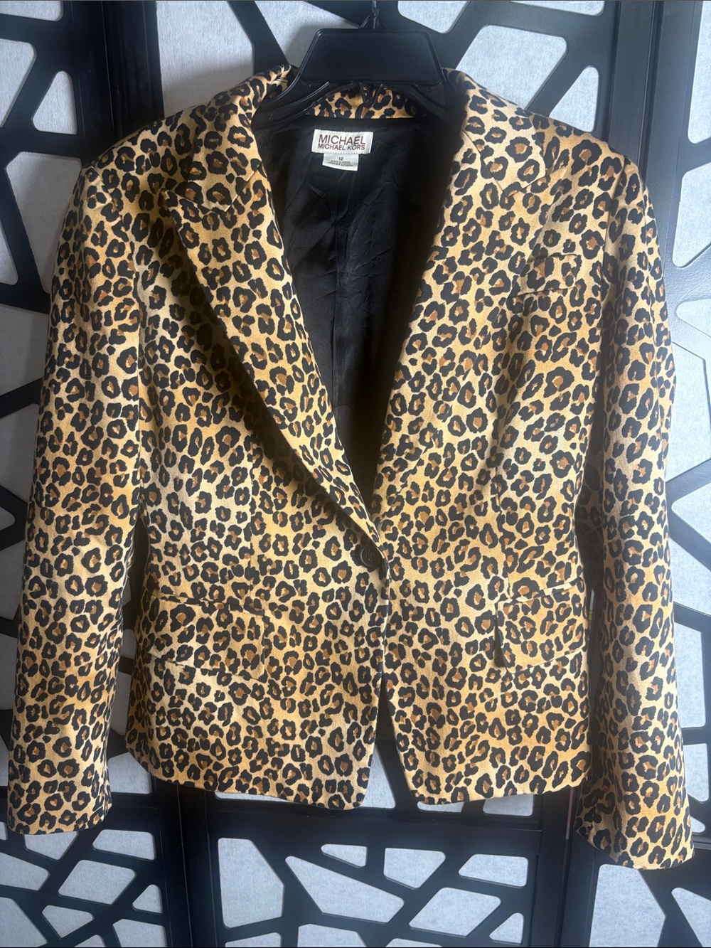 Michael Kors Leopard Print Blazer Jacket - Tan & Black